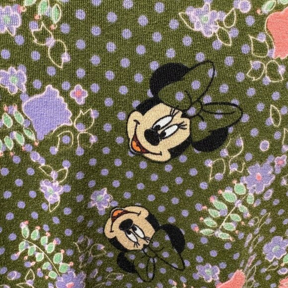 LulaRoe Irma Top Womens Size XL Disney Minnie Mouse Green Floral T-Shirt Tunic - Picture 8 of 10
